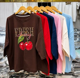 باکسی لش طرح چری سوپر پنبه لاکرا کیفیت اعلا | تیشرت باکسی لش طرح چری سوپر پنبه لاکرا کیفیت اعلا کد 990