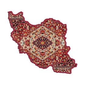 استیکر پارچه و لباس پاد آفرین مدل فرش ایرانی نقشه ایران کد 3806
