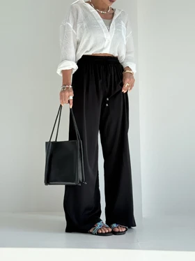 شلوار ساتن کمرکش