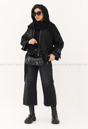 ترنچ کت پایین کمربندی @@کد1004622