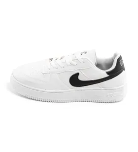کفش اسپرت Nike مردانه سفید مشکی پیاده روی بندی چرم مصنوعی