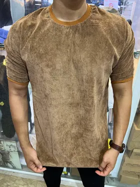 تیشرت مخمل کبریتی شتری