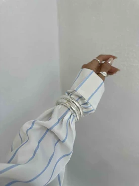 شومیز ساتن نوار دار