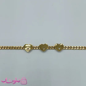 دستبند زنانه استیل مدل قلب نگین‌دار کد1849