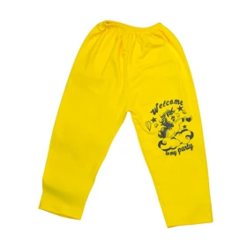 ست تیشرت آستین کوتاه و شلوار دخترانه مدل اسب تک شاخ PJ1150 رنگ زرد