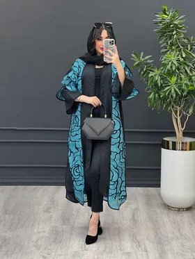 مانتو نازلی ترکیبی گل‌دار