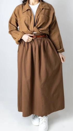 دامن چین‌دار لینن