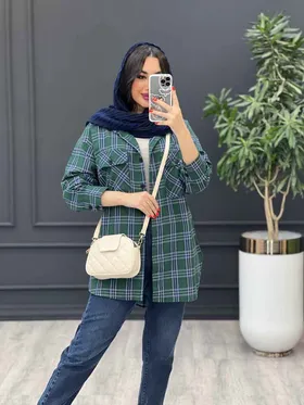 مانتو چهارخونه دوجیب پاکتی