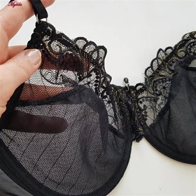 ست شورت و سوتین زنانه فیتن مدل فنردار گیپور طرح دار مشکی کد 4952-7