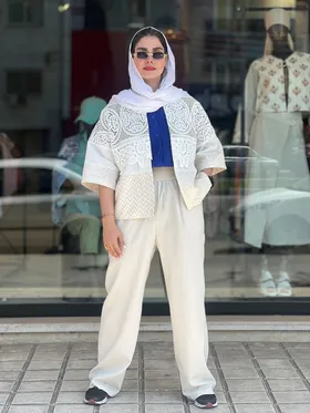 شلوار لینن راسته کوک و دوک کد 432