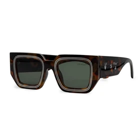 عینک آفتابی دور سفید آف وایت Off White مدل EA-0696 ترند فشن (پلنگی)