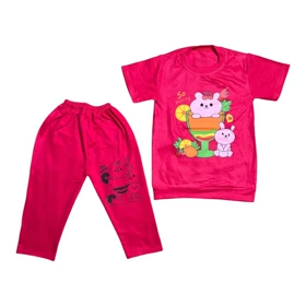 ست تیشرت و شلوارک دخترانه مدل PJ1032