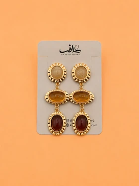 گوشواره سنگی 3 رنگ