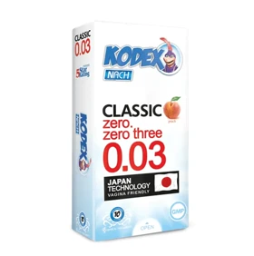 کاندوم کلاسیک 30 میکرون هلو کدکس 10 عددی