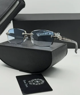 عینک فریم لس کروم هارتز کد 2924 Chrome Hearts (آبی)