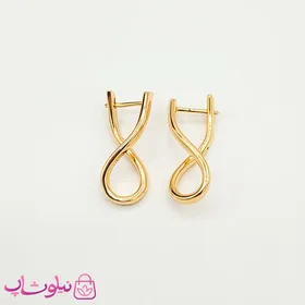 گوشواره زنانه ژوپینگ طلایی طرح خمیده