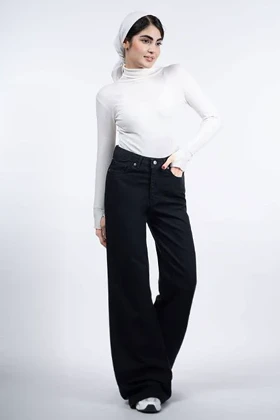 شلوار بگی جین مشکی