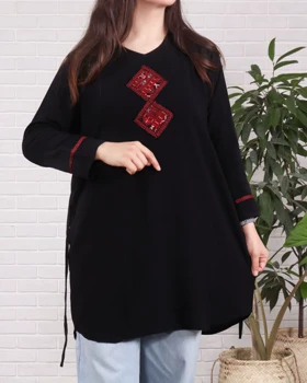 تونیک تاشلی سنتی مشکی 1306