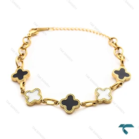 دستبند زنانه ون کلیف طلایی 5 گل VanCleef-8329-L