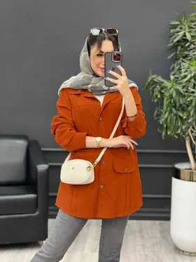 مانتو لینن پیله دار دو جیب نما