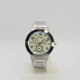 ساعت مچی مردانه نانسی Nanxi با موتور کوارتز و سبک 3موتوره (نقره ای صفحه سفید)