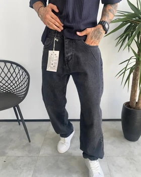 شلوار نیم بگ ذغالی سنگشور ساده VETEMENTS
