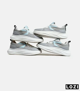 کفش کتانی مردانه طوسی آبی سفید BERSHKA