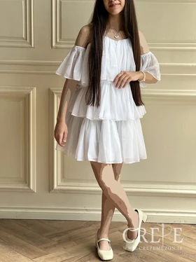 مینی پیراهن چین‌دار طبقه‌ای