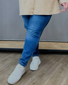 شلوار جین سایز بزرگ اسکینی گن دار