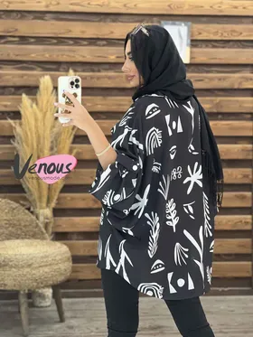 مانتو پوپلین پانچ طرحدار