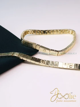 دستبند زنانه طرح طلا مدل کارتیه آنلیمیت لاو کد B2180 (طلایی)