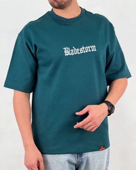 تیشرت مردانه اسپرت مدل لش استورم چاپ مشکی رنگ سبز کد 999121