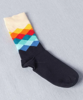 جوراب ساق بلند رنگارنگ Happy کد 1013