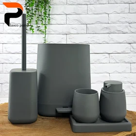 ست سرویس بهداشتی 5 پارچه مخملی کنتراست