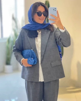 کت و شلوار راه‌راه تک‌رنگ شانتون