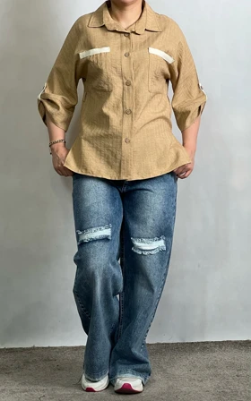 مانتو شومیزی صوفیا کمردار تابستانی