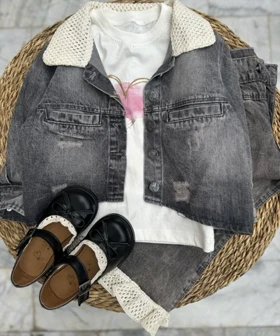 سه تیکه جین گیپوردار