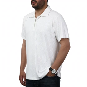 پولوشرت آستین کوتاه نیم زیپ مردانه تن کوک مدل 151453