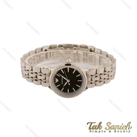 ساعت زنانه امپریو آرمانی سیلور صفحه مشکی شماره خطی Armani-5439-L