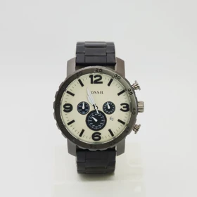 ساعت مچی مردانه فسیل Fossil UG0026 با 3 موتور فعال کرنوگراف (بند مشکی صفحه سفید)