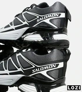 کفش کتانی خاکستری سفید مشکی Salomon xt-6