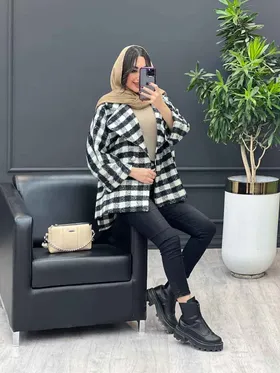 پالتو چهارخونه تک دکمه