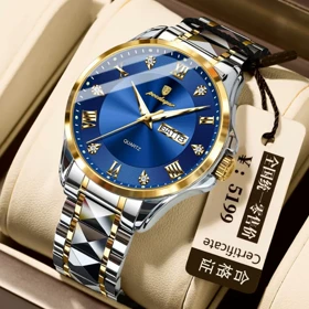 ساعت مچی مردانه اورجینال پوداگار poedgar رنگ ثابت صفحه سرمه ای