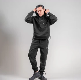 ست هودی و شلوار جاگر نایک مشکی