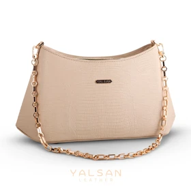 کیف دوشی زنانه چرم یلسان مدل آندیا کد 090-GL (کرم)