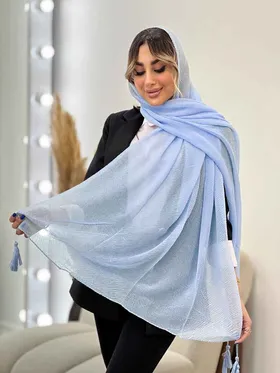 شال پلیسه منگوله‌دار