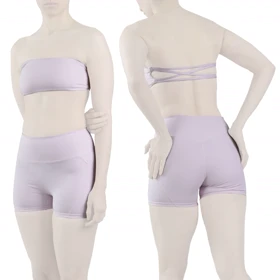 ست دکلته و کشاله بند ورزشی زنانه مدل ES927 صورتی روشن