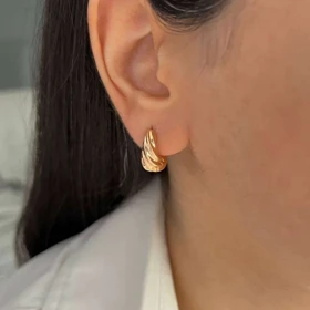 گوشواره زنانه حلقه‌ای ژوپینگ، طرح آینه، شیک و بادوام Xuping