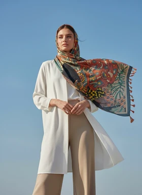 روسری قواره دار آتشین