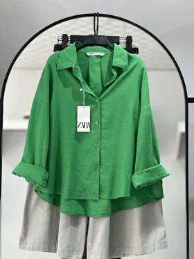 شومیز سبز زارا 35338